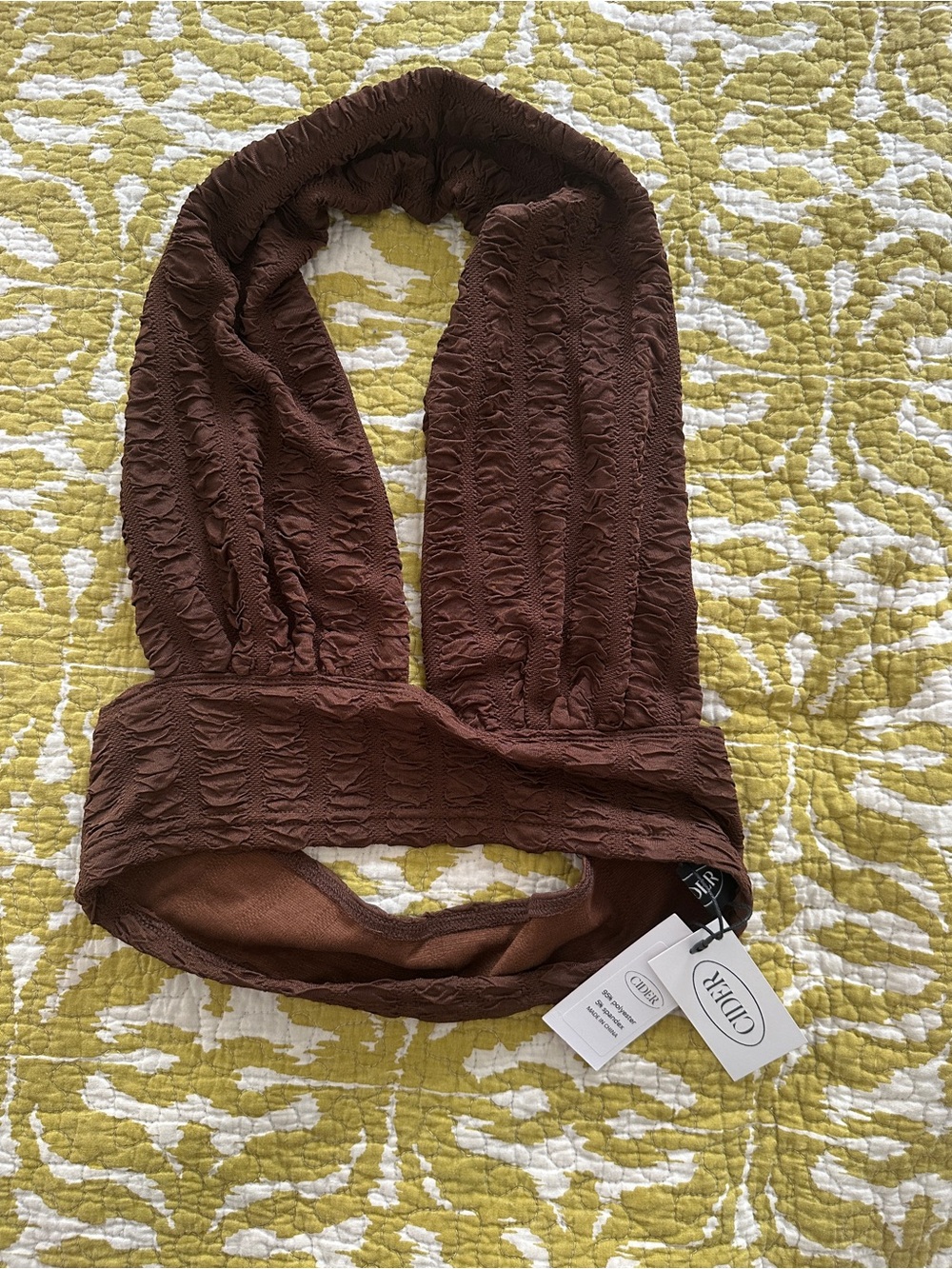 Brown Textured crop top NWT